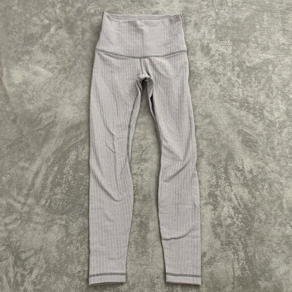 Lululemon Leggings Womens 4 Wunder Under Pant Heathered Herringbone Athleisure - Picture 1 of 12